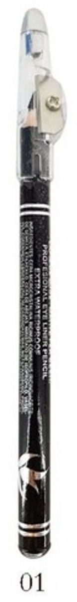 Easy Paris Cosmetics - Oogpotlood - Eyeliner Pencil - Extra Waterproof - Zwart - Nummer 001 - Met puntenslijper - 1 Stuks