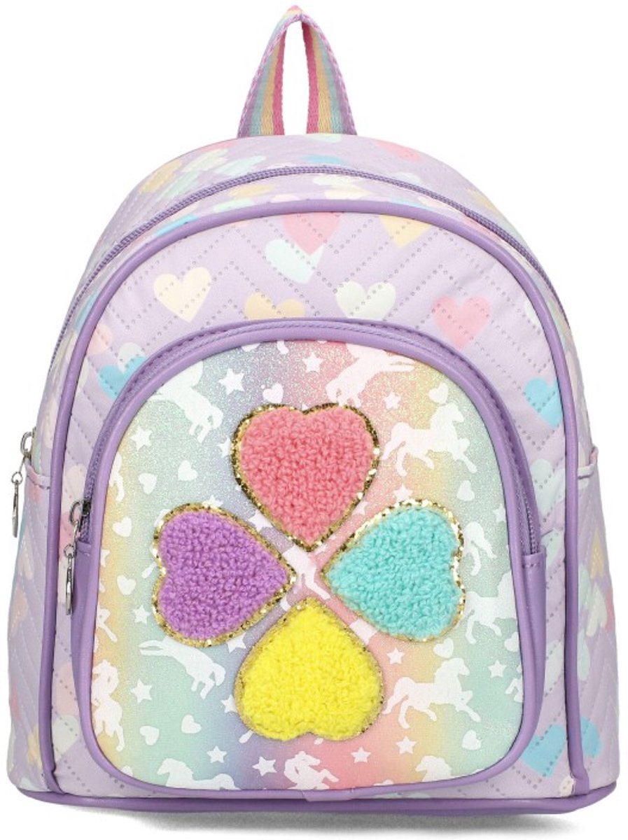 Jessica *Pastel Clover* De Droomrugzak voor Elk Klein Meisje! Paars - Ideaal cadeau – Stijlvol, praktisch & origineel – HandbagsUniverse