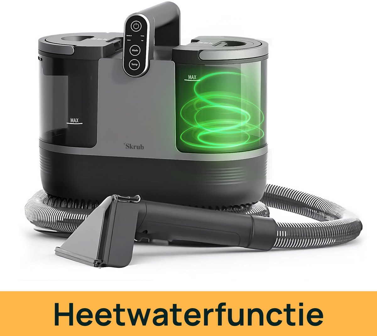 Skrub 4 in 1 Tapijtreiniger met Warm water - Vlekkenreiniger - Bankreiniger - 1200 Watt