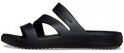 Sandale Crocs noire avec brides doubles et semelle épaisse, vue de côté.
