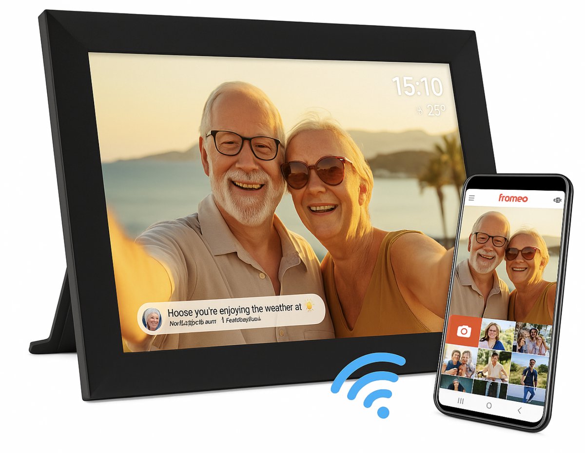 Nifkos - Digitale fotolijst met WiFi en Frameo App- Zwart - - Nifkos - €64,99