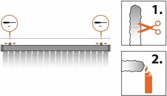 vliegengordijnenexpert vliegengordijn Kattenstaart Grijs-Wit gemeleerd 90x200 cm van Vliegengordijnenexpert — afbeelding 2