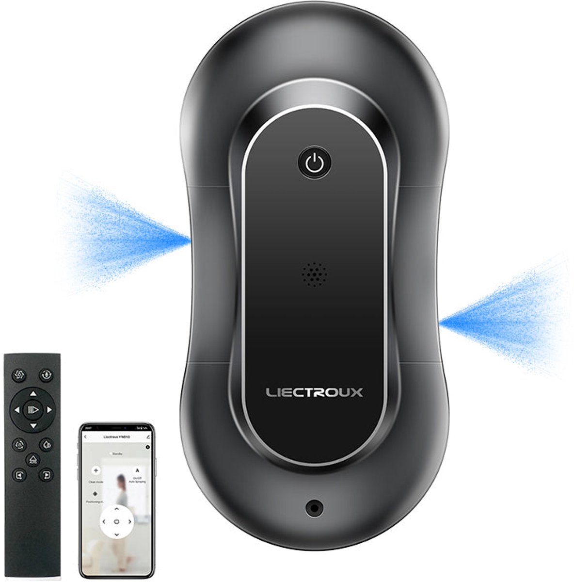 LIECTROUX YW810 Ramenreinigingsrobot – Dubbele Automatische Waterverstuiving – 70 ml Waterreservoir – Bediening via Tuya Bluetooth App & Afstandsbediening
