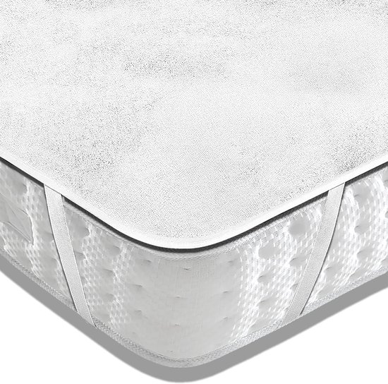 Protège-matelas imperméable 120x200 - Drap-housse en éponge - Antibactérien - Élastique tout autour - Wit - Protège Matras imperméable Protège-matelas Incontinence - Protège-matelas - Avec Liserés Élastiques