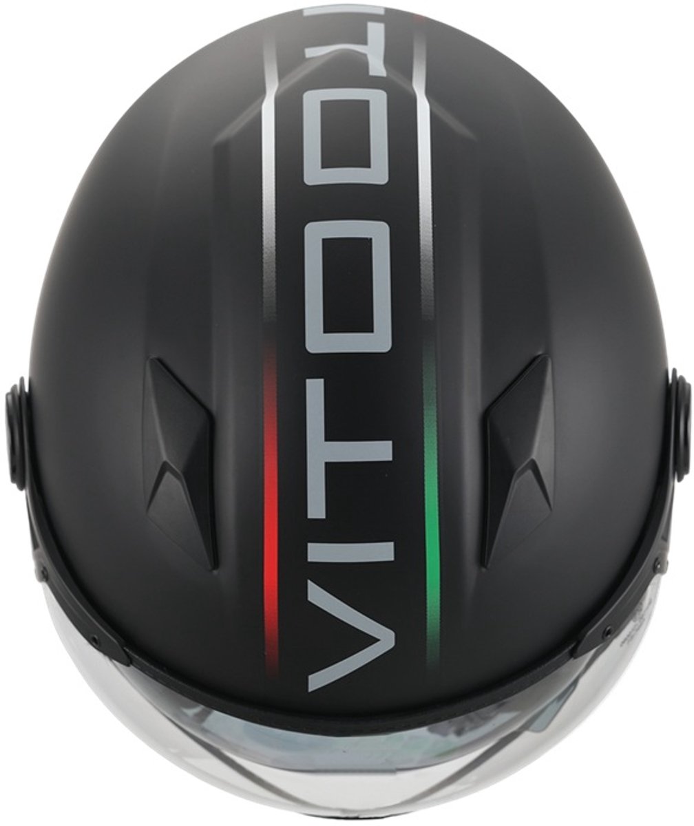 Vito Lavori Jethelm - Scooterhelm met Zonnevizier - Retro Helm Voor Scooter en Brommer - Brommerhelm voor Dames en Heren - Geschikt voor Volwassenen - Maat M – foto 4