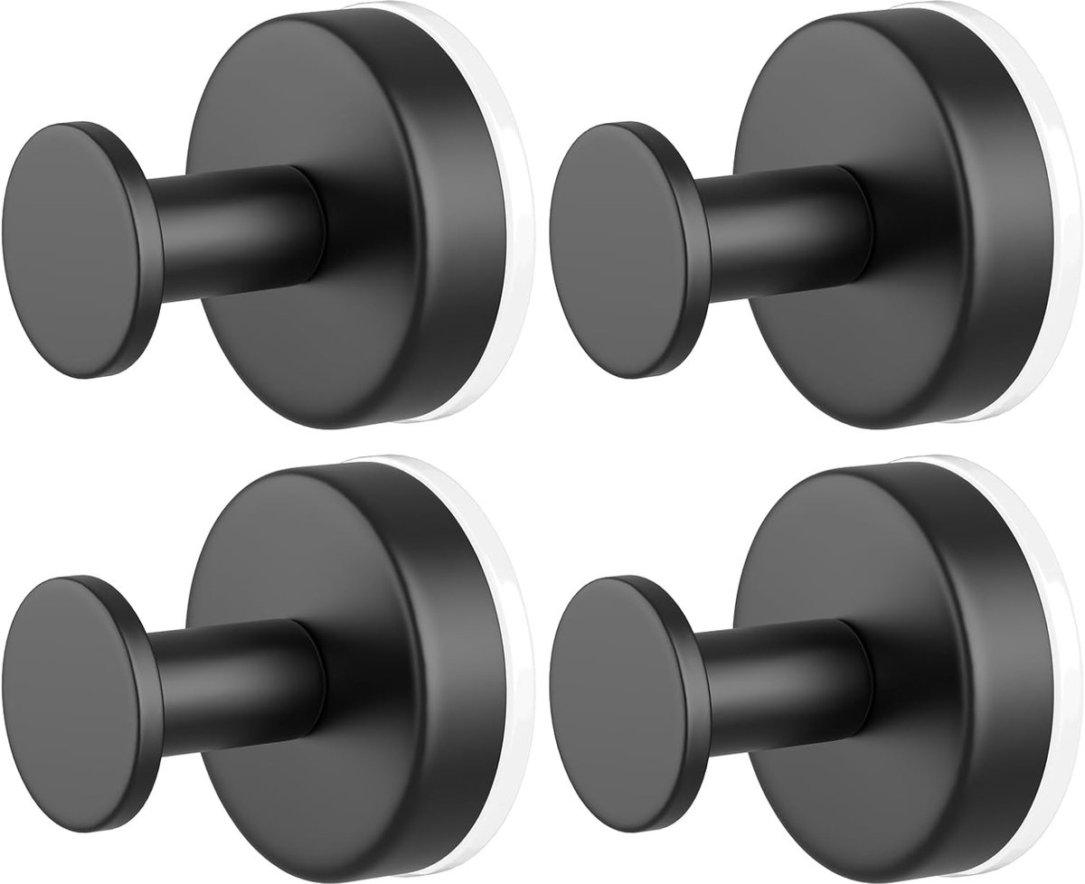 Haken Met Vacuüm Zuignap - 4 Stuk - Krachtige Vacuüm Haken - Herbruikbaar - Zuignap Ophanghaak - Zuignaphaken - Waterdichte Haken Voor Keuken En Badkamer - Voor Douche Badkamerhaken Voor Handdoeken, Badjassen, Luffa-Zwart