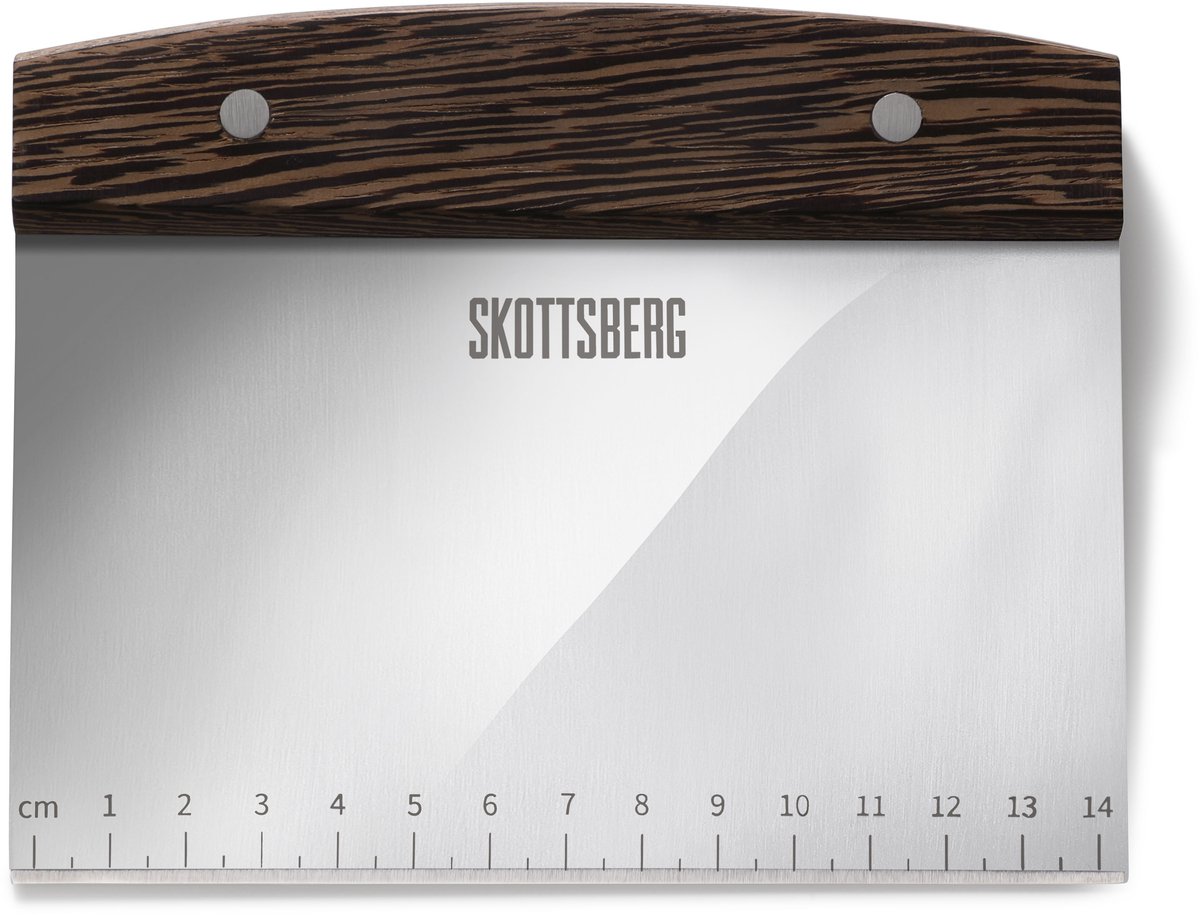 Skottsberg - Werkbankschraper - 15 cm - Deegschraper - RVS - Houten handgreep