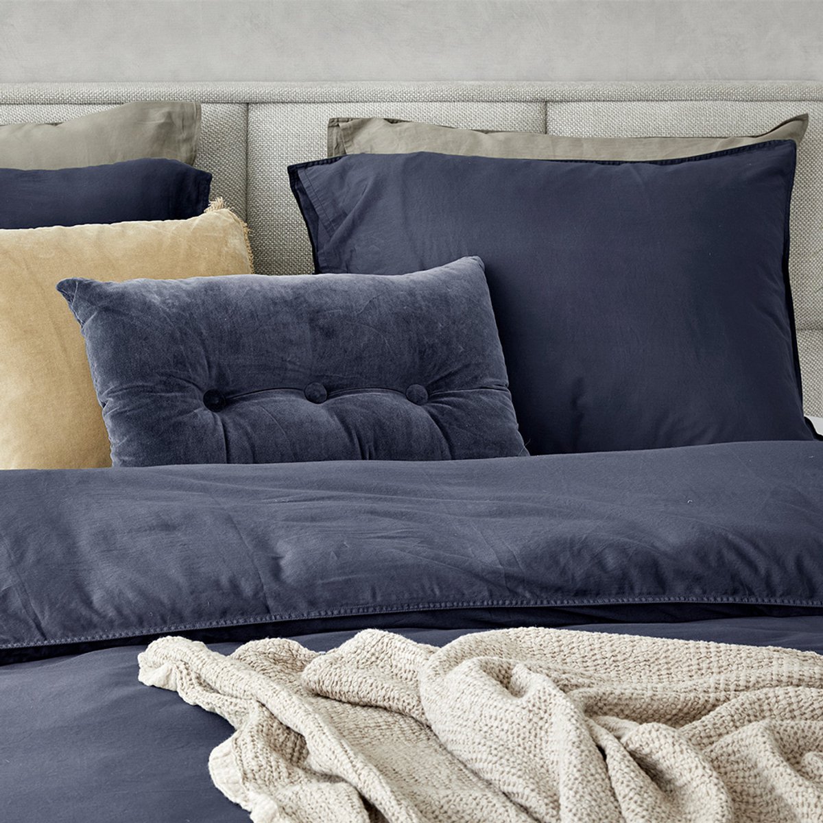 Dreamers Den 2-PACK kussenslopen gewassen Katoensatijn 300 TC Koningsblauw - 2x60x70cm
