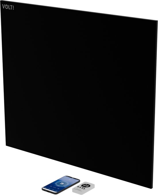 VOLT Verwarmingspaneel - Infrarood Paneel - Warmtepaneel - 580W - Zwart - Infrarood paneel badkamer - Met thermostaat - IP54