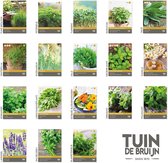 Kruidenzaden pakket - 18 soorten - In luxe geschenkdoos - Basilicum - Bieslook - Peterselie - Tuinkers - Salie - Groene Munt etc.