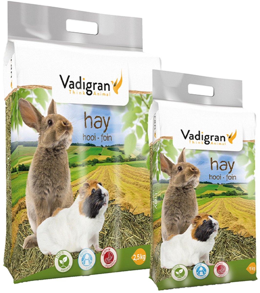 vadigran - hooi 1 kg - 30 l ** 3 X ** = 3 kg 90 l - natuurlijk -optimale vertering - dental care - voor konijnen - cavia's enz