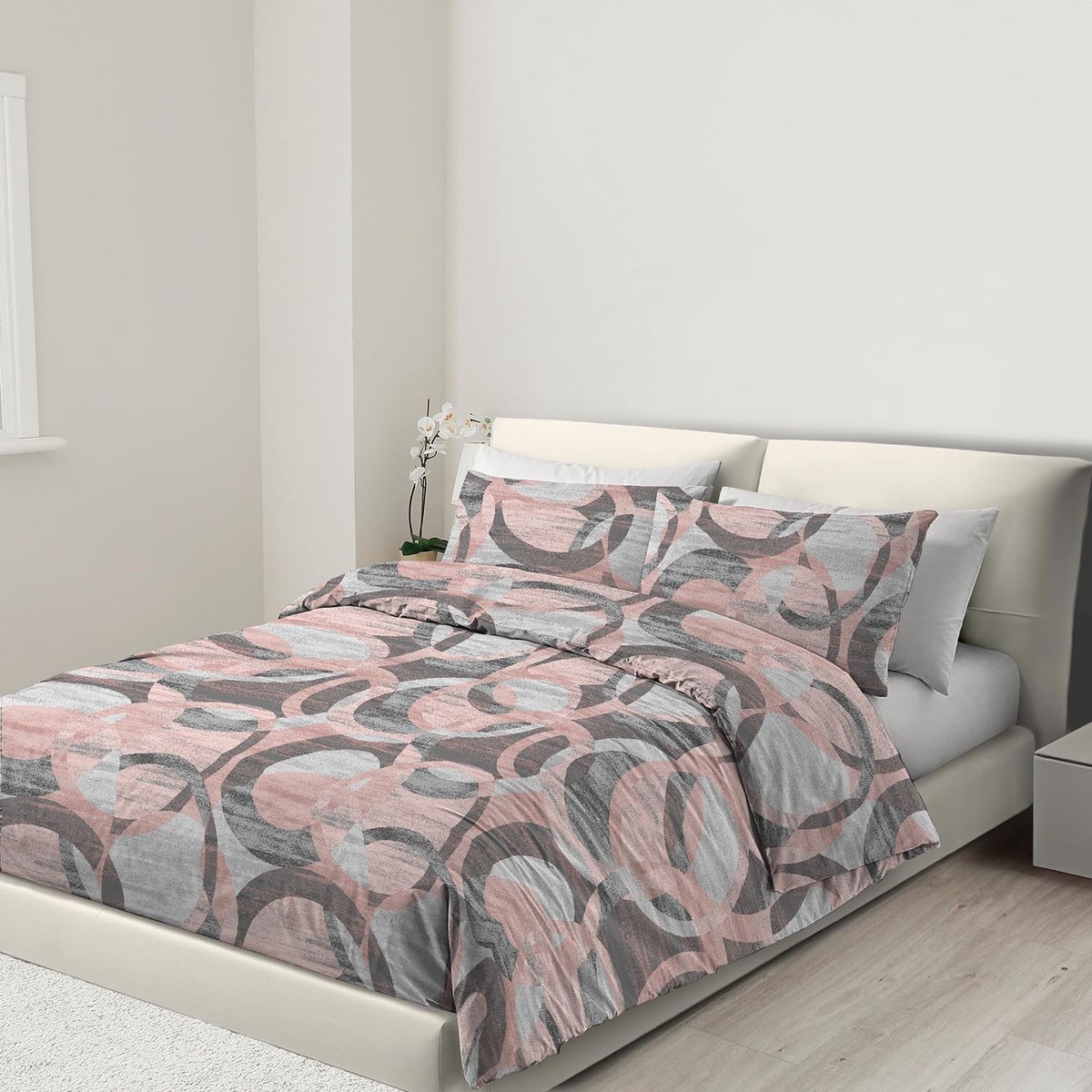 Ibenzoa Beddengoed Set van met Rits en Hoekbanden 100% Microvezel, Inclusief Kussenslopen roze