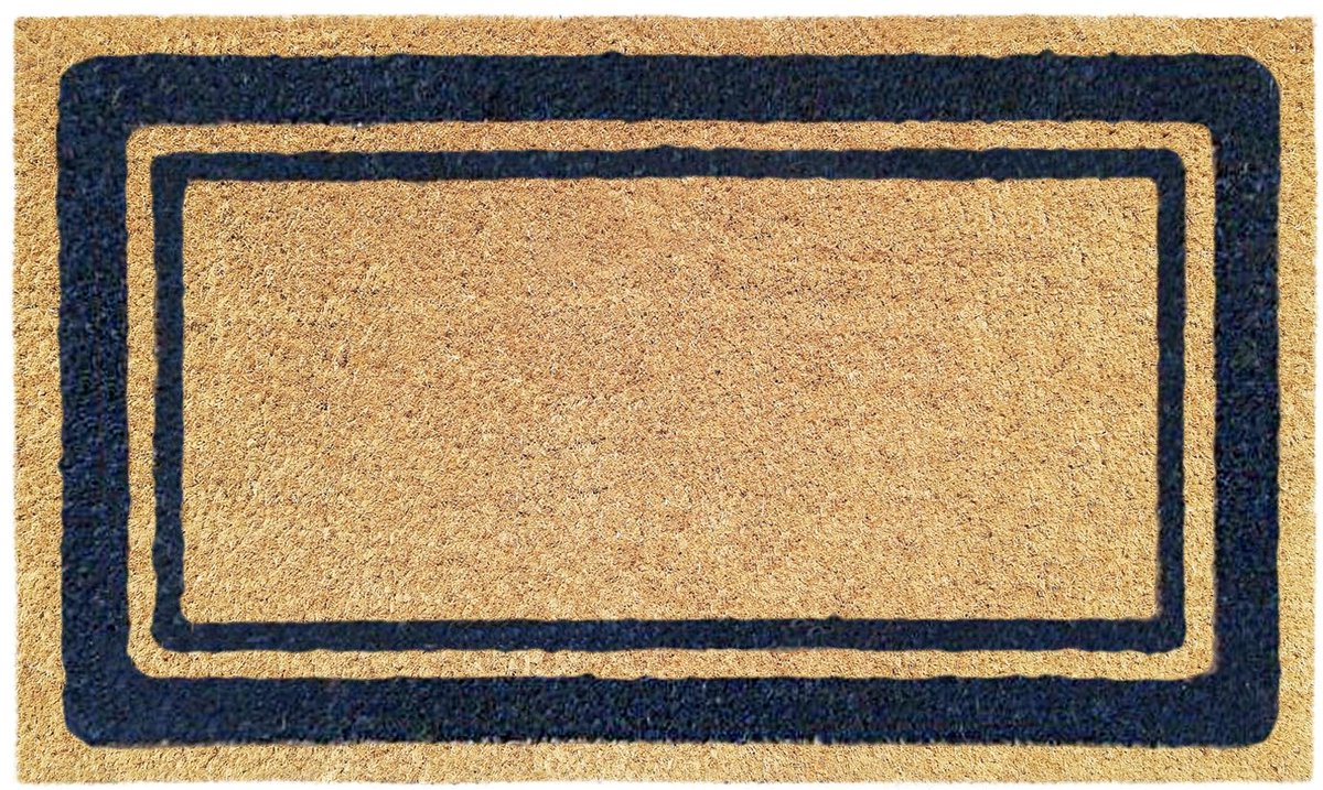 Ibenzoa Fraaie Kokosvezel Deurmat met Blauwe Rand, 40 x 70 cm, Antislip en Waterbestendig