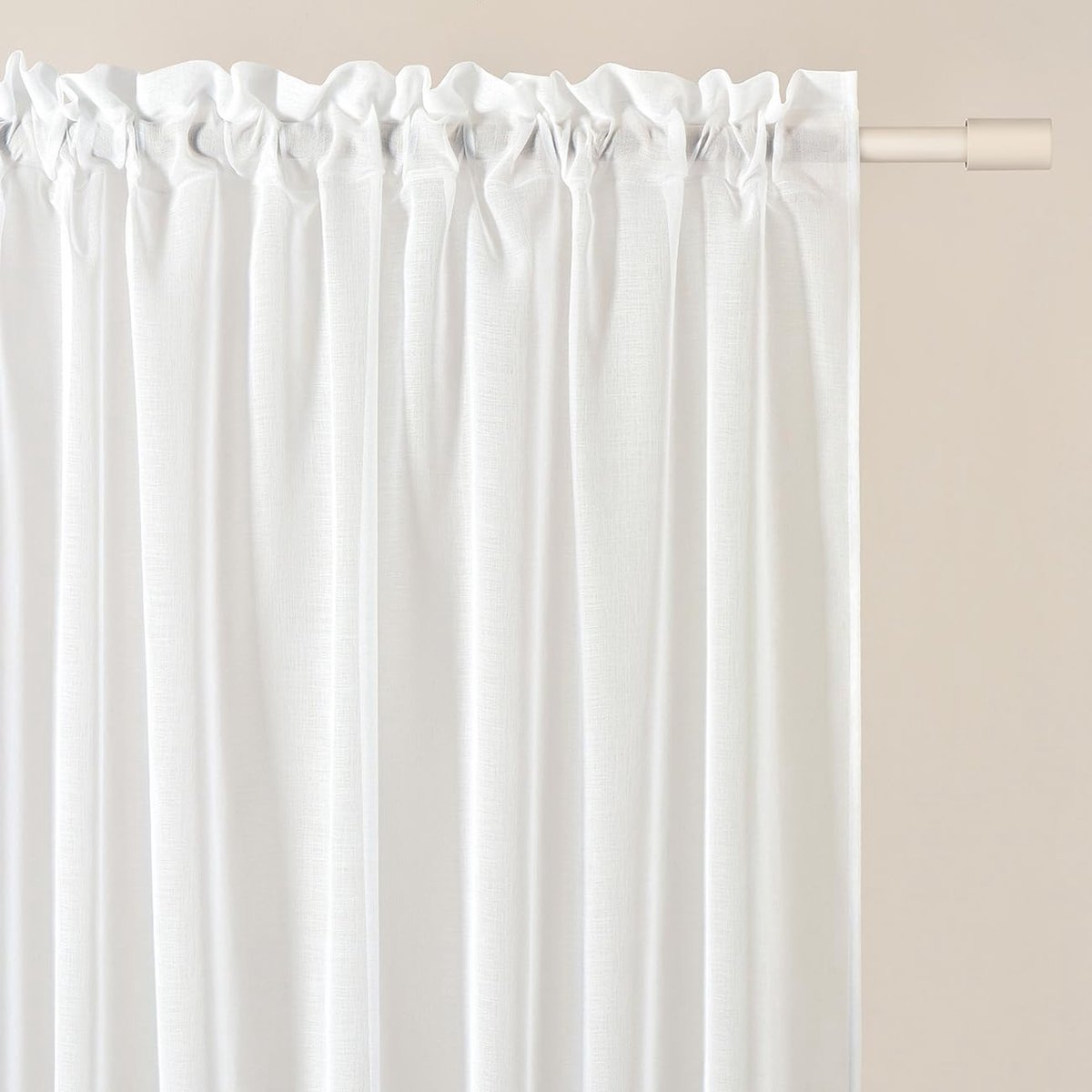 Ibenzoa® Groot Transparant Gordijn met Plooiband voor Woon- en Slaapkamer, 200 x 250 cm