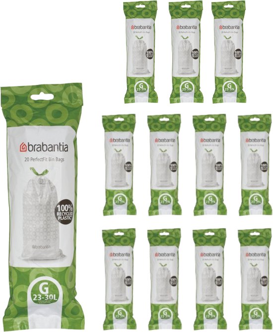 Brabantia PerfectFit Vuilniszakken - 23/30 l - Code G - 12 rollen x 20 stuks