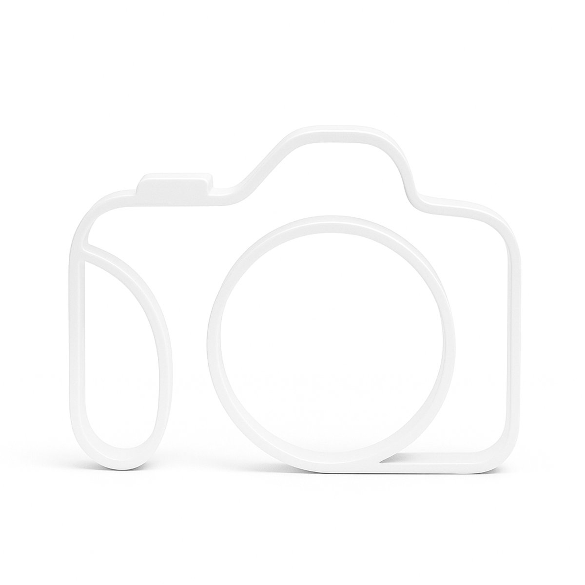 Fotocamerabeeldje - wit - 20 cm breed