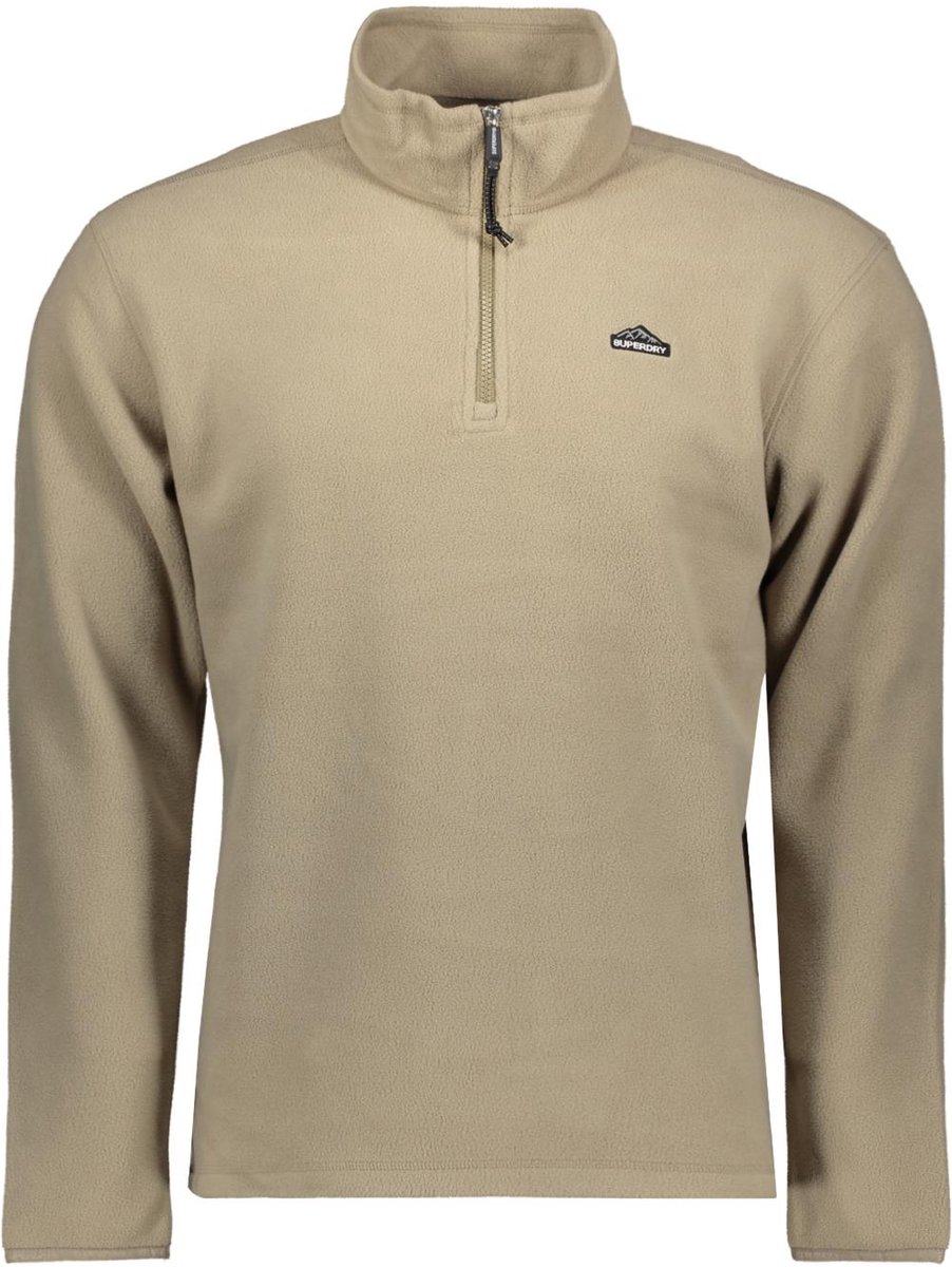 Superdry Trui Polar Fleece Half Zip M2014194a Winter Twig Mannen Taupe