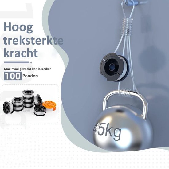 10-pack trimmerdraadspoel, compatibel met Black & Decker trimmers, A6481 A6485 1,65 mm bosmaaierdraadspoel (8 trimmerdraad, 2 afdekkingen, 2 veren) van Merkloos	 — afbeelding 2
