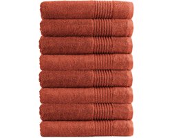 OUTLET BADTEXTIEL - set van 8 - badlaken 70x140 - terracotta