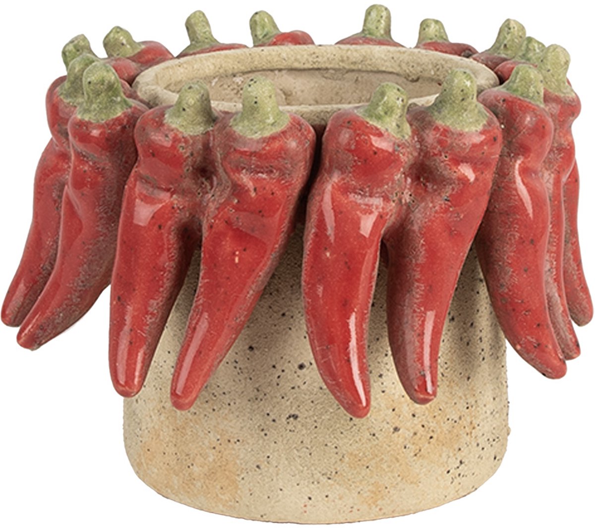Clayre & Eef Bloempot Ø 17x13 cm Beige Terracotta