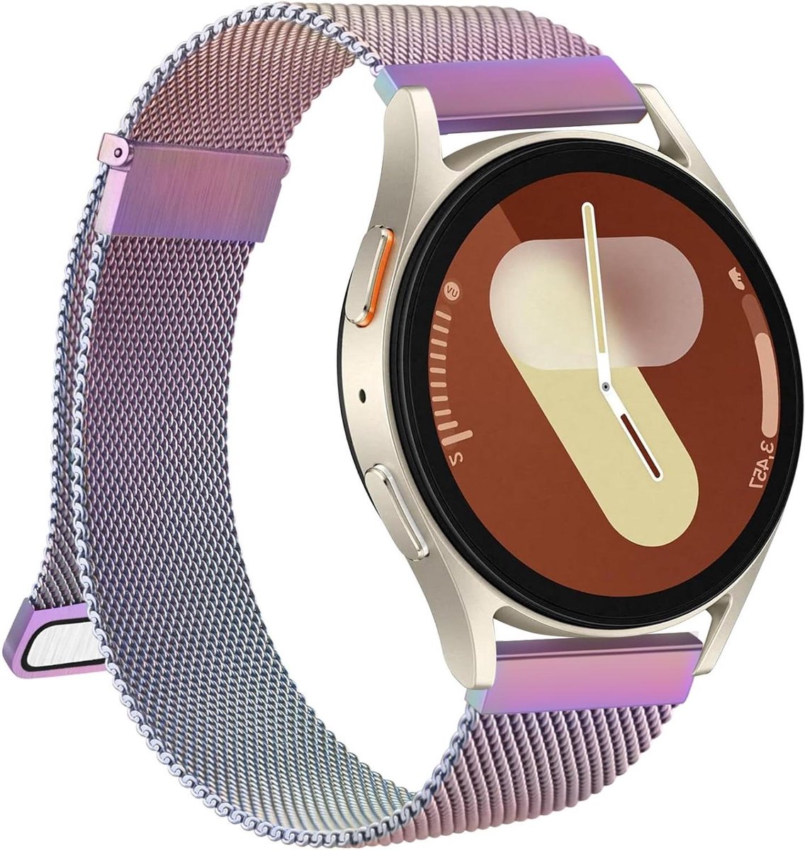 Metalen Horlogeband Compatibel met Smartwatch 7-6-5-4 - Roestvrijstalen Vervangende Band - Geschikt voor Mannen en Vrouwen - 20mm - Zilverkleurig - Duurzaam en Stijlvol - Verstelbare Band - Eenvoudig te Installeren