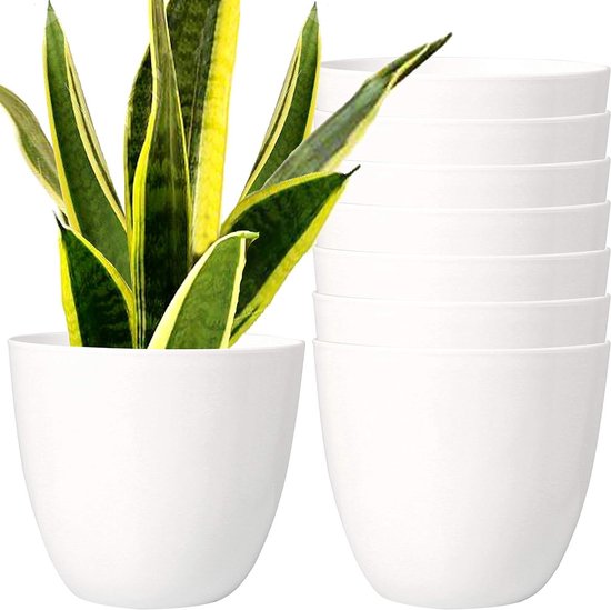 Set Van 4x Stuks Terracotta Vierkante Plantenpotten-bloempotten Lima 30 Cm Kunststof   Bloempotten Plantenpotten Voor Binnen Buiten