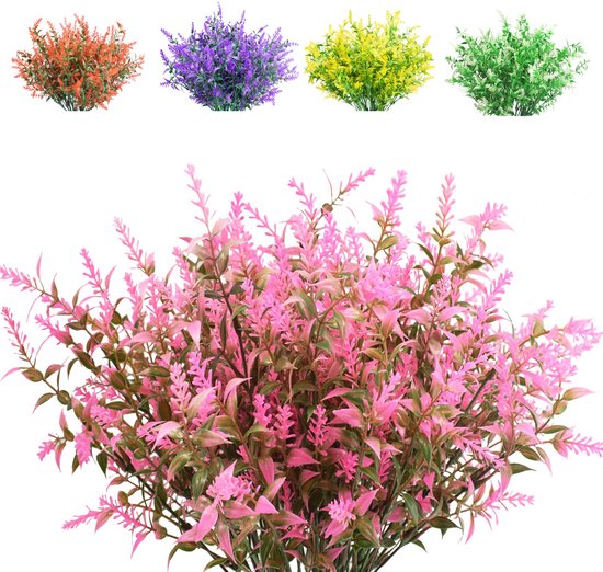 Ibenzoa® Kunstlavendel Bloemenbundels voor Binnen en Buiten Decoratie - Set van 10 Bundels