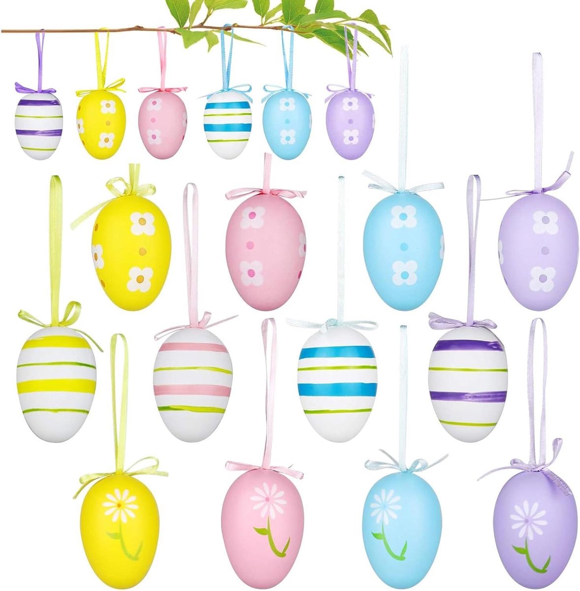 Honeycomb Paasei Hangers - Set van 3 Paasdecoratie Honeycomb Paasei Hangers - Set van 3 Paasdecoratie