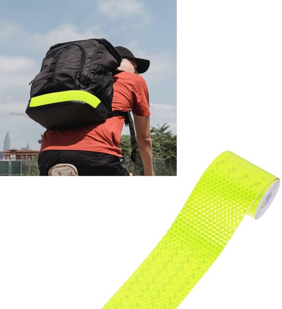 Tape réfléchissante - Autocollants réfléchissants - Bandes réfléchissantes - Réflecteur autocollant - Réflecteur vélo - Tape - Réflecteurs vélo - 5 cm x 3 m - Jaune fluo