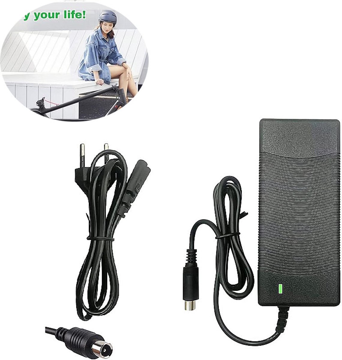 Oplader geschikt voor Xiaomi Mijia elektrische step - 42V 2A-Electric Scooter Charger voor Geschikt -elektrische scooter-Oplader geschikt