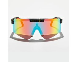 Flamengo® Sport Zonnebril - TR90 Frame+TAC Lens - Viper Glasses - Wintersport zonnebril - sneeuw - ski bril - Fietsbril - Sportbril - rave space festival bril - UV 400 gepolariseerd - Rood Oranje