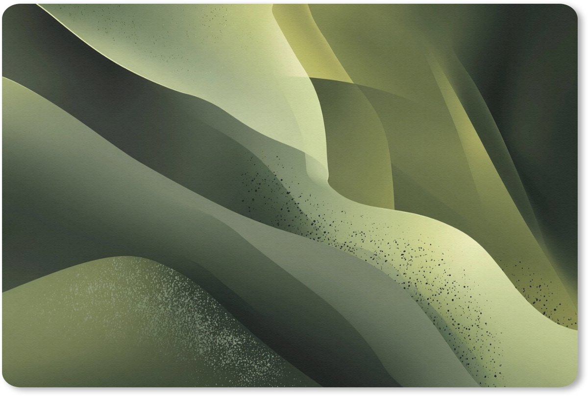 Muismat 27x18 cm - Mousepad Gaming - Golven - Abstract - Heuvels - Groen - Muismatten