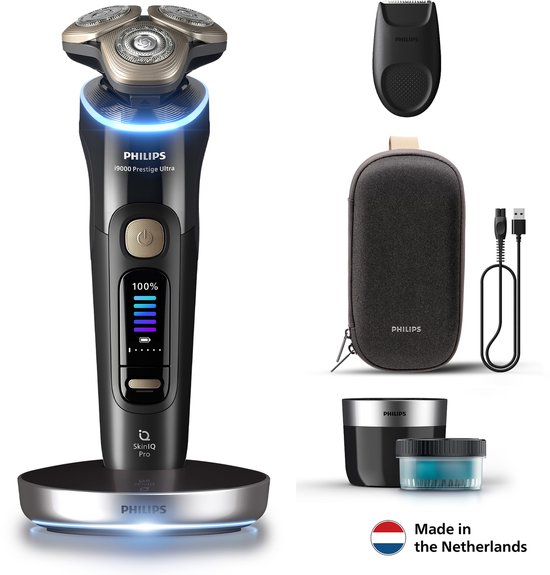 Philips Shaver i9000 Prestige Ultra Elektrisch Scheerapparaat Voor Mannen - Met Quick Clean Pod & Precisietrimmer - Zwart - XP9400/31