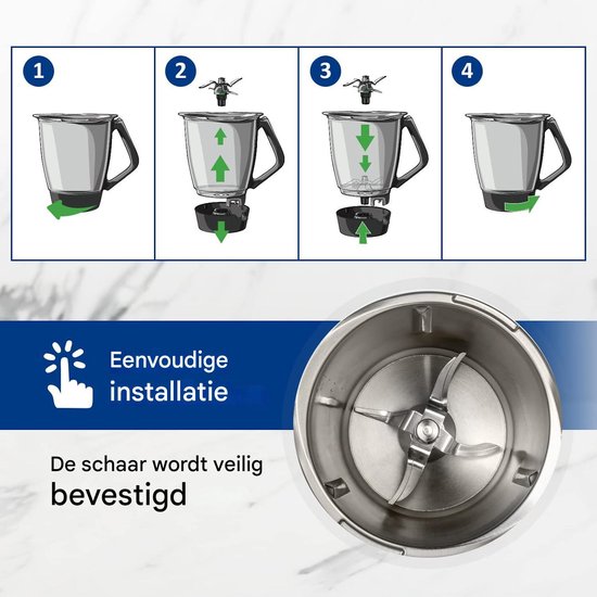 Vervanging van het mengmes - Vervangende messen voor keukenmachines - Keukenmachine - Voor Thermomix-compatibel mes TM5 TM6 Vervangingsmes van VER — afbeelding 5