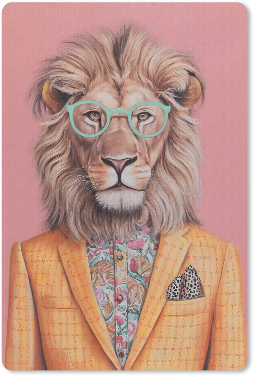 Muismat 18x27 cm - Mousepad Leeuw - Pak - Geruit - Bril - Muismatten