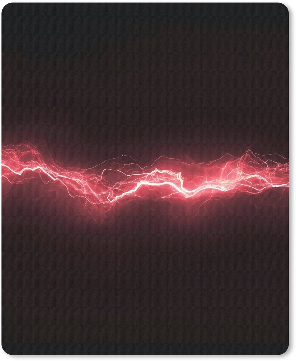 Muismat 19x23 cm - Mousepad Gaming - Rood - Elektriciteit - Energie - Lijn - Muismatten
