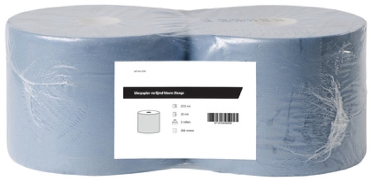 Industrierol verlijmd blauw 2laags 2 rol 360m
