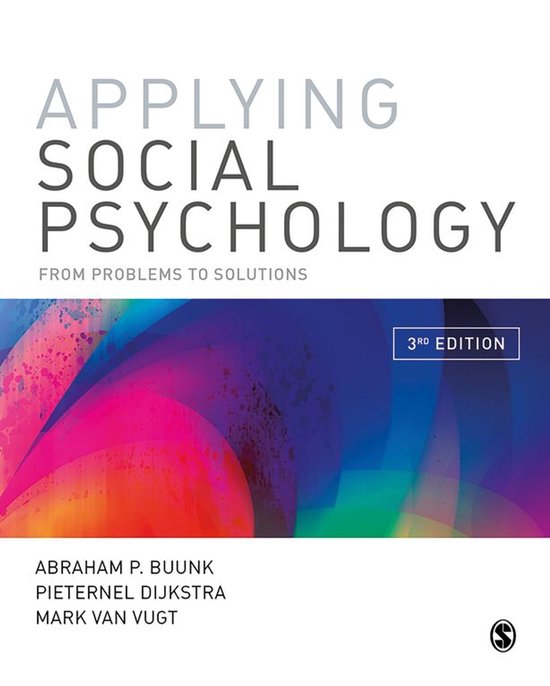 Boek 'Applying Social Psychology' 3e editie met een abstracte, kleurrijke illustratie van roze, oranje, paarse en blauwe golven.