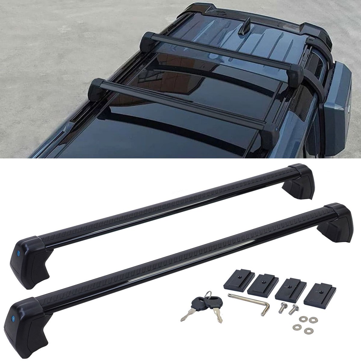 Dakdrager Dakdragers Zwart Aluminium Geschikt Voor Land Rover Defender 110 (L663, vanaf 2019)