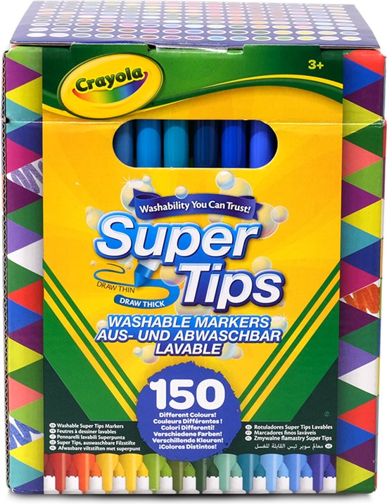 Crayola - Supertips - Viltstiften - 150 Wasbare Viltstiften - Voor Kinderen