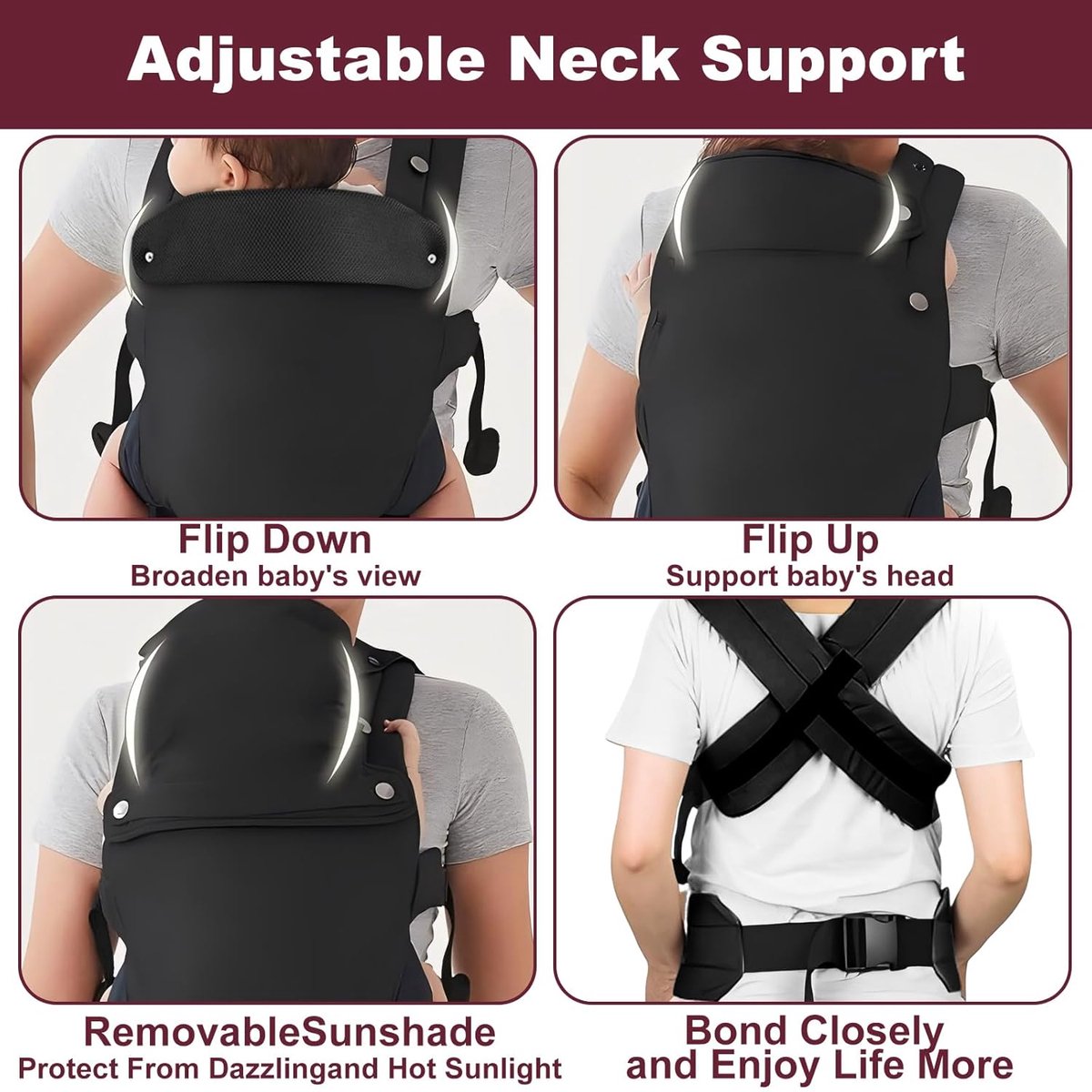 Draagzak Baby - Babydrager - Kinderdrager - Draagzakken - Draagzak Peuter - Draagzak - Baby Draagzak - Draagzak Peuter en Baby - Maximale Belasting 20 kg - Ergonomische M-positie - Rugdrager - Verstelbaar en Ademend - Draagzakken - Babydraagzak – foto 7