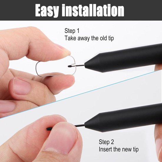 Allecto Plus - Reservepunten Set van 13 stuks voor Markering Stylus met Installatiegereedschap Compatibel met Kindle Scribe Basis en Premium Pen - Vervangende Punten Voor Tekentablet met Pen - Penseelpunten Marker. — afbeelding 3