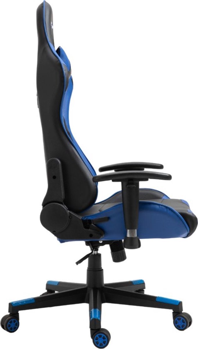 Afbeelding 3 van GTRacer Pro - Game Stoel - Gaming Stoel - Ergonomische Bureaustoel - Gamestoel - Verstelbaar - Gaming Chair - Zwart / Blauw