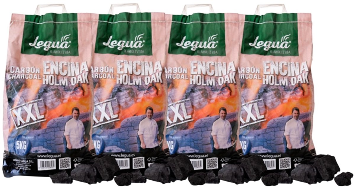 Legua Voordeelpakket Steeneik houtskool XXL - 4 zakken a 5kg
