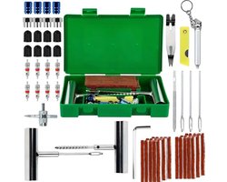Dutchers® Banden Reparatieset Auto - 58 delig - Proppenset - Autoband reparatie - Bandenreparatiekit - Tubeless - Inclusief ventielen en schroef verwijdertool