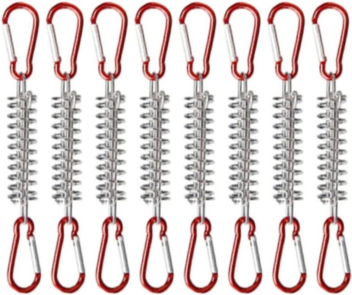 8 Stuks Zonnezeil Spanveren Met Karabijnhaken Voor Campingtent - Praktische Accessoires Voor Luifel Bevestiging