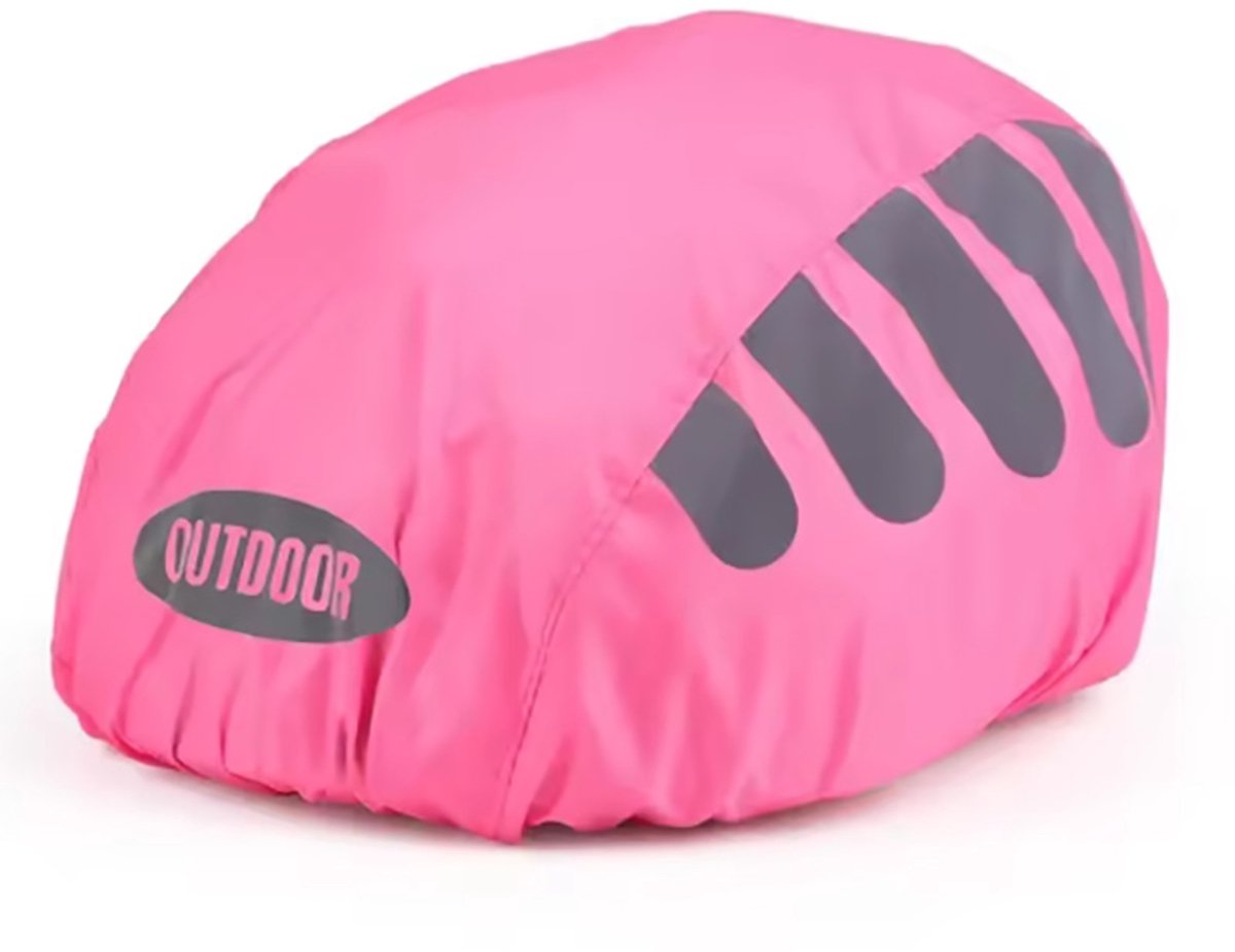 Actie4you® - Fietshelm Regenhoes - Helmhoes - Regenhoes Helm - Reflecterende Muts Voor Helm - Fietshelm Hoes - Waterdichte Fietshelm Cover -Verstelbaar - Reflecterende Strepen – Universeel - Roze