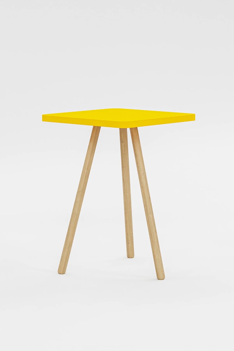 Nesttafel | Enkele vierkante bijzettafel, Geel