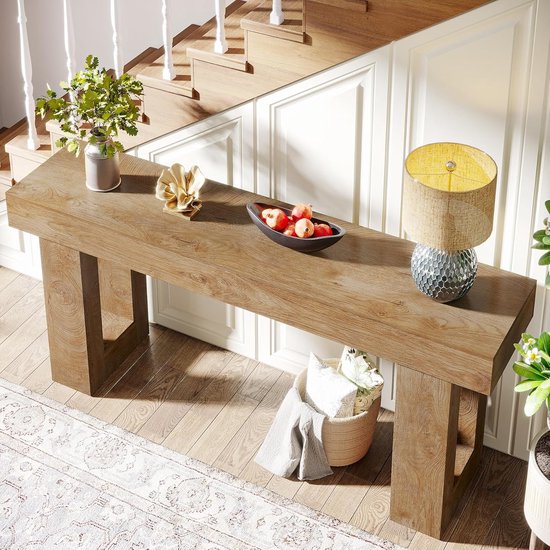 110 cm 3-Laags Consoletafel, Banktafel voor Hal met Opbergruimte