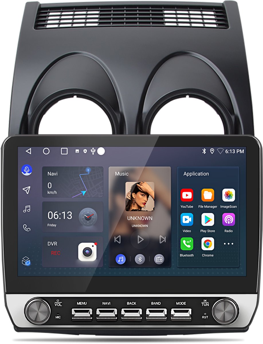 JUNSUN Autoradio - Geschikt voor Nissan Qashqai 1 J10 2006-2013, - Android 15 - 10.1''- 6+128 GB - Draadloos Carplay & Android Auto - GPS Navi & SWC & 4G & Wifi